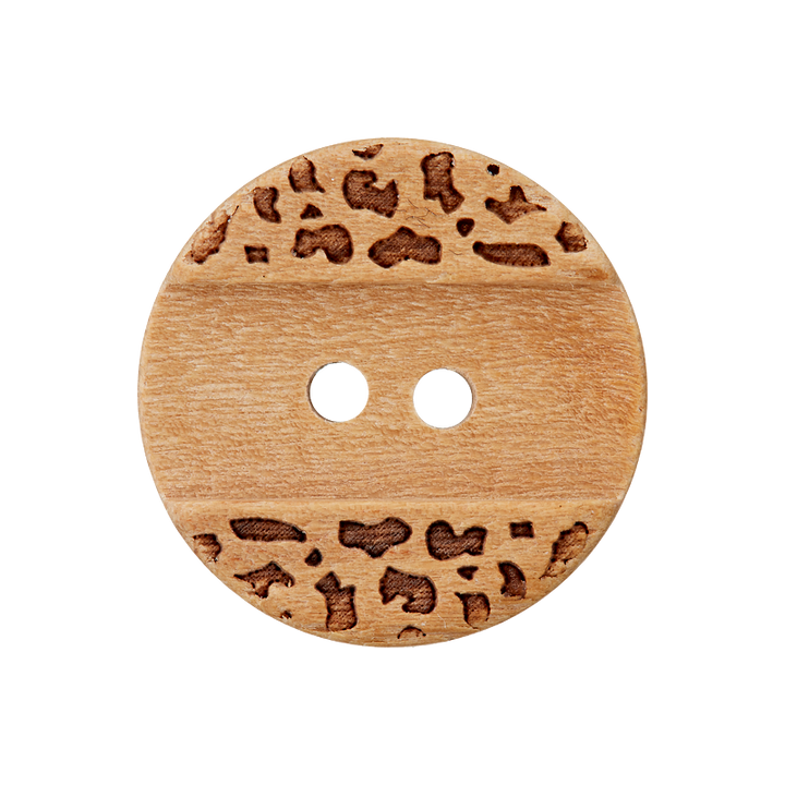 Wood two-hole button 20mm brown