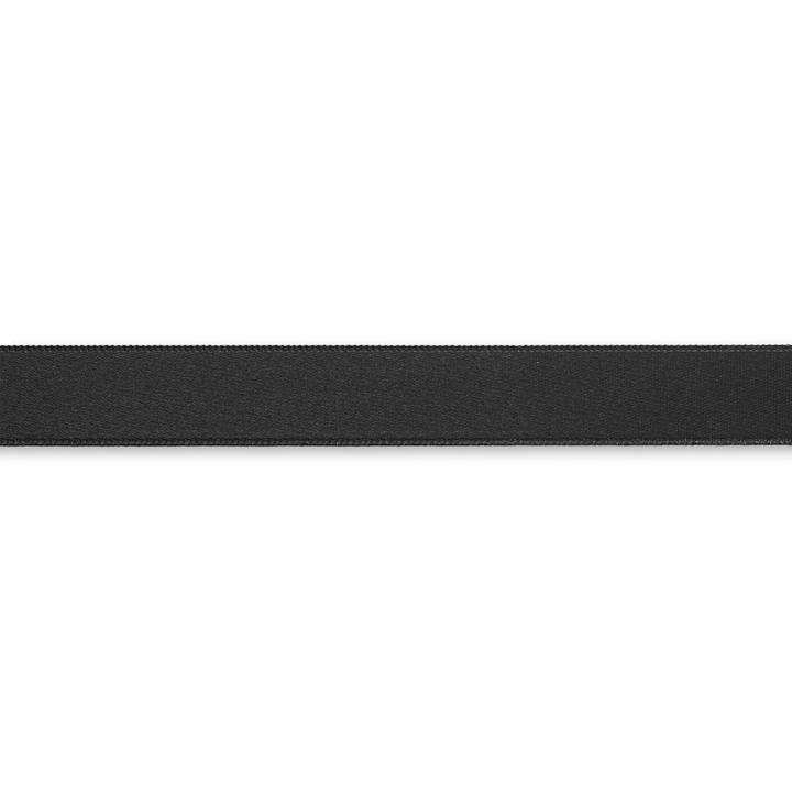 Satin ribbon, 15mm, black
