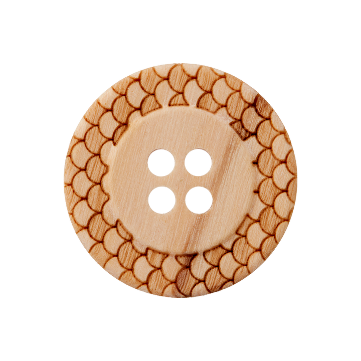 Holzknopf 4-Loch, 20mm, beige