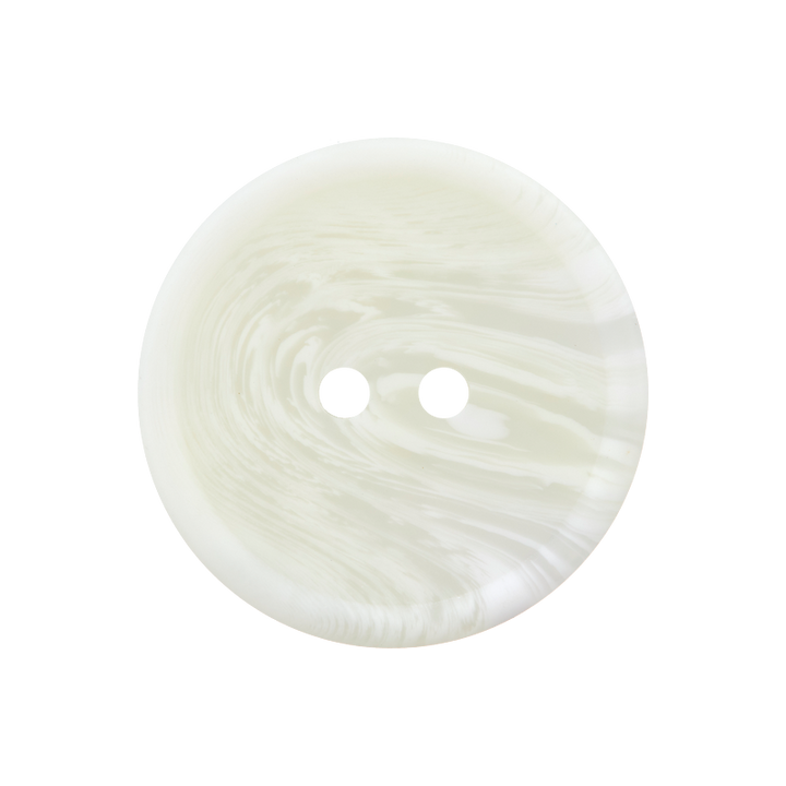 Polyester button 2-holes, with grain, 20mm, cream