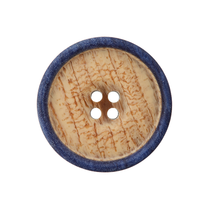 Polyester four-hole button 15mm blue