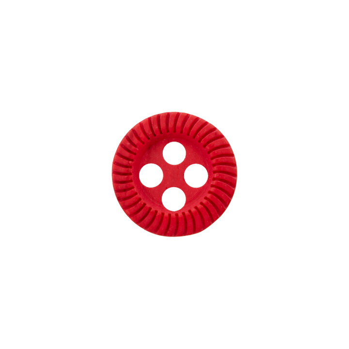 Bouton polyester 4-trous, 9mm, rouge