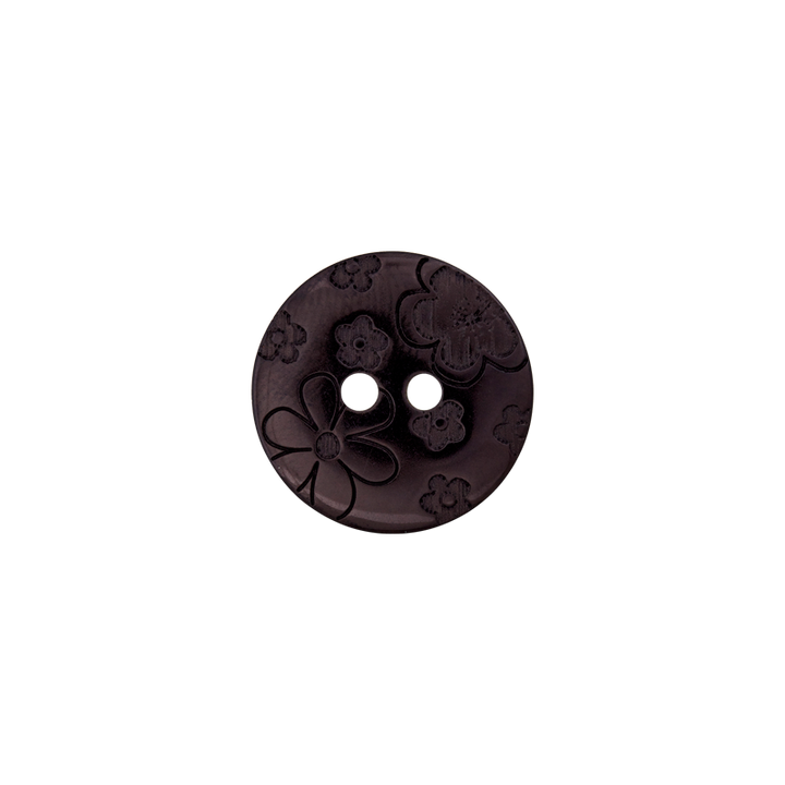 Polyesterknopf 2-Loch, 12mm, schwarz