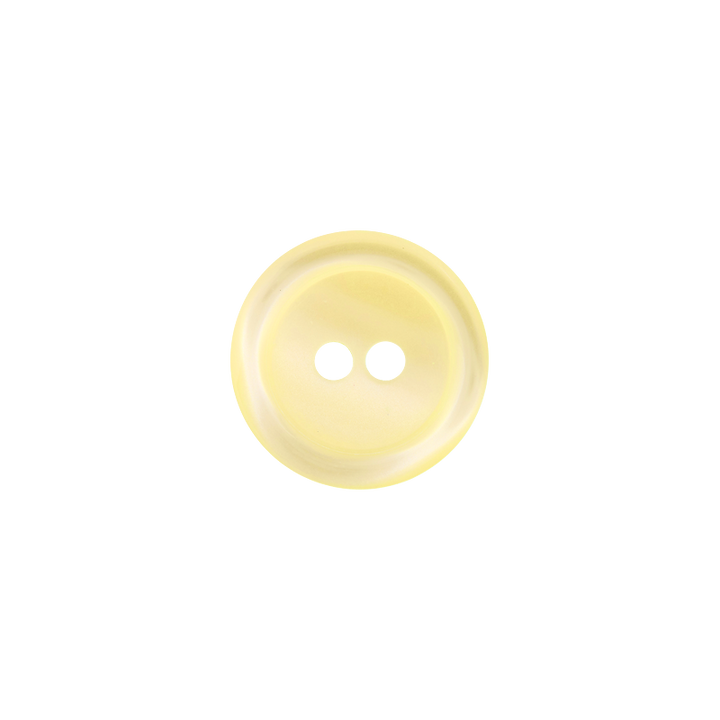 Polyester button 2-holes, 11mm, yellow