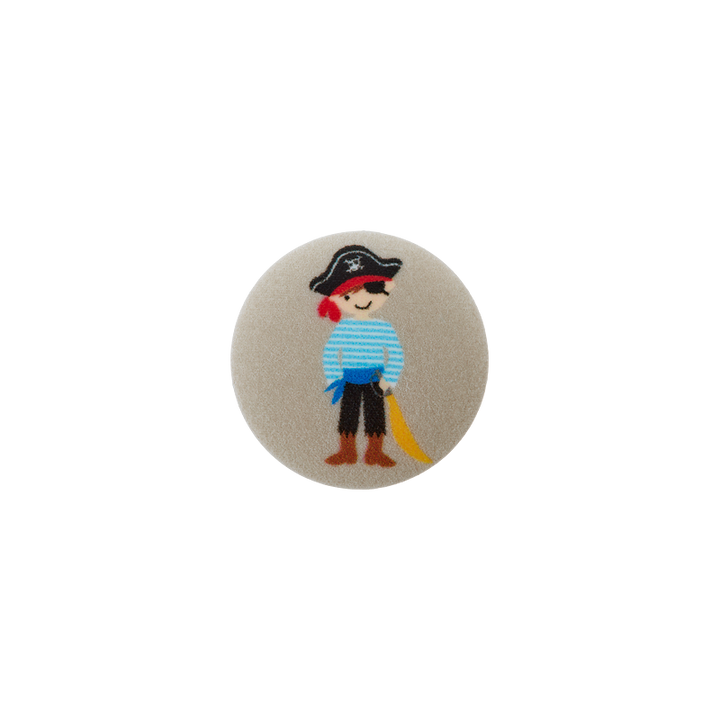 Polyester button shank, 18mm, Pirate, multicoloured