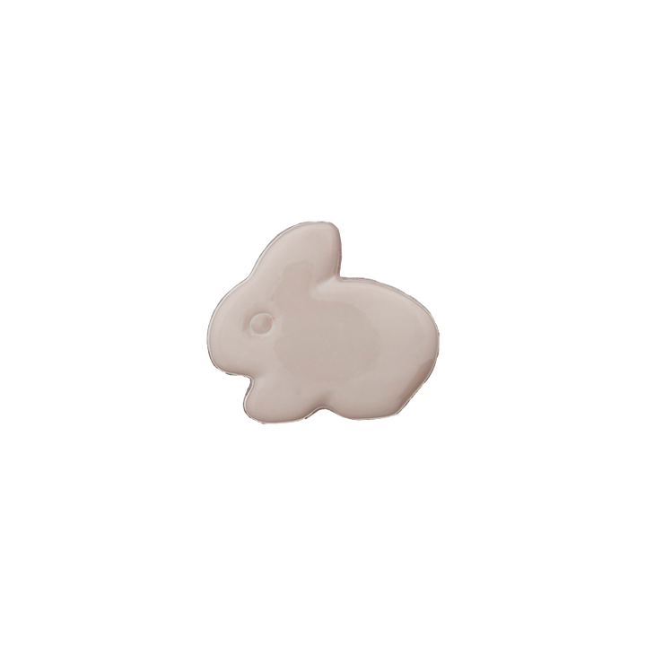 Bouton polyester pied, lapin, 13mm, gris clair