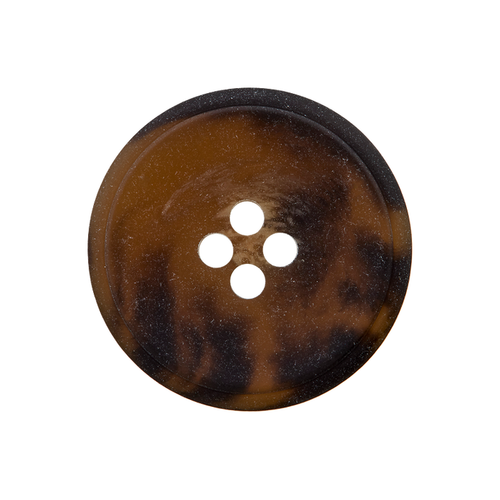Пуговица из полиэстера, с 4 отверстиями, 20мм, цвет коричневый, темный