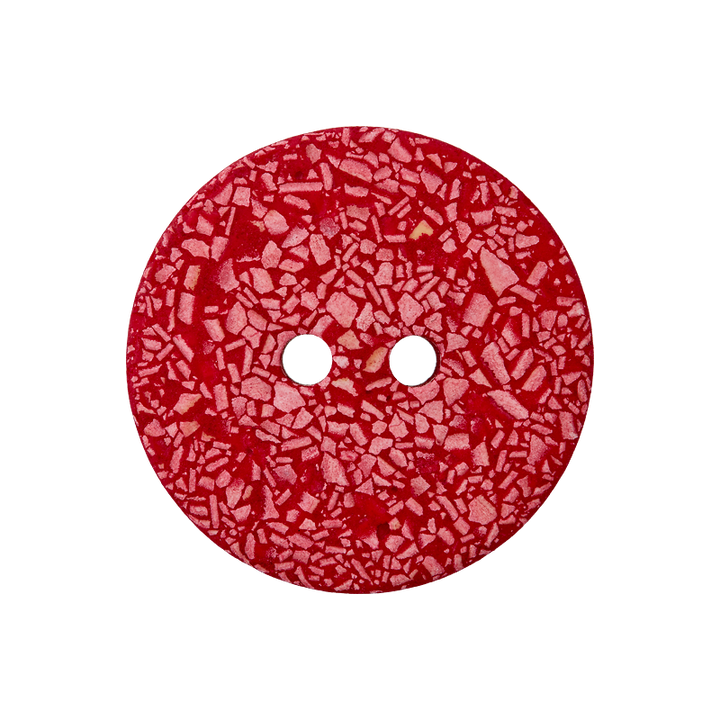 Eggshell/polyester button 2-holes, recycled, 25mm, dark red