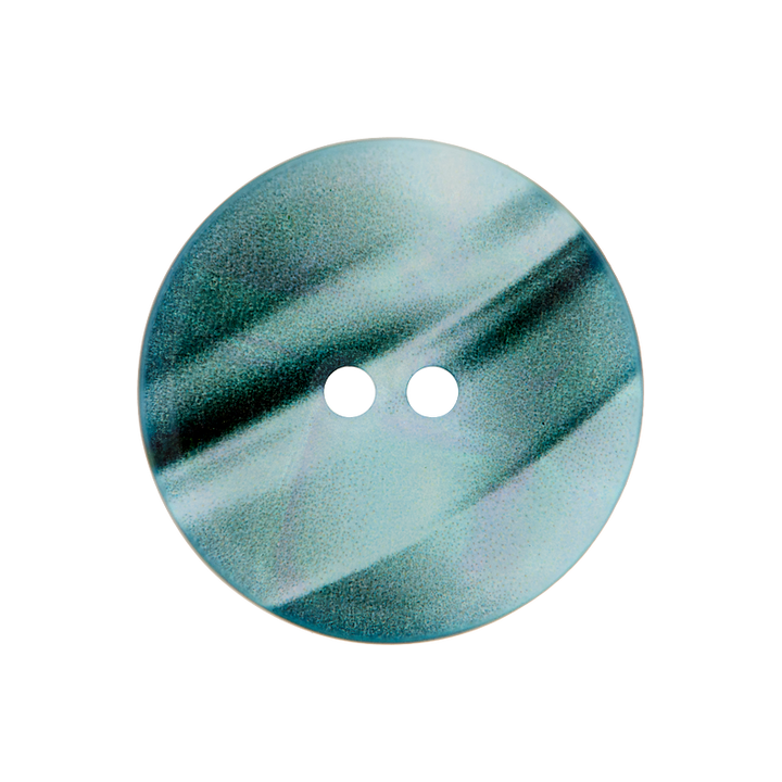 Пуговица из полиэстера, с 2 отверстиями, Блеск, 23мм, петролевый цвет