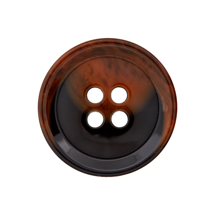 Пуговица из полиэстера, с 4 отверстиями, 15 мм, коричневый, темный цвет