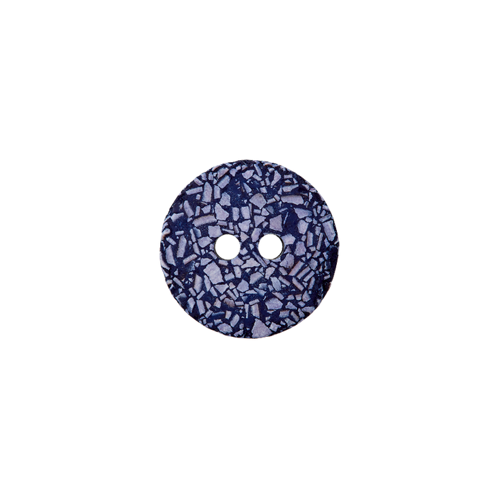 Eggshell/polyester button 2-holes, recycled, 15mm, navy