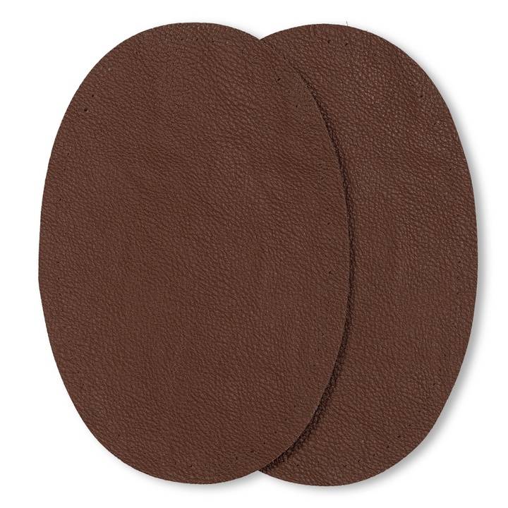 Renforts cuir nappa imitation à coudre, 9 x 13,5cm, marron foncé