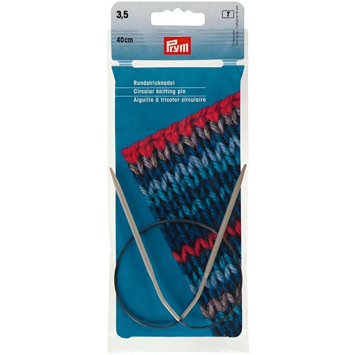 Circular knitting needles, aluminium, 40cm, 3.50mm, grey