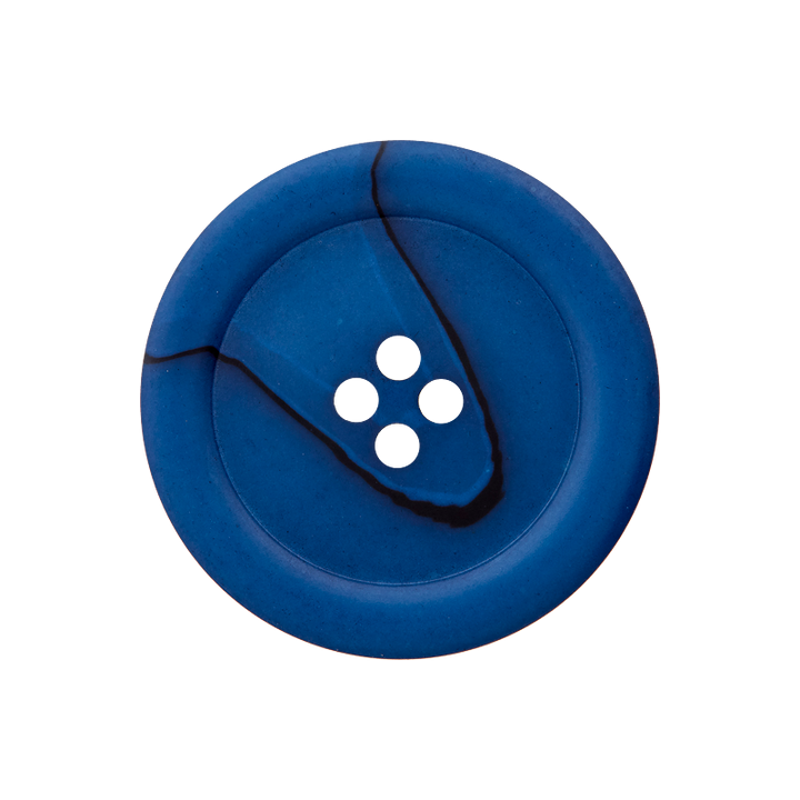 Пуговица из полиэстера, с 4 отверстиями, 25мм, синий цвет