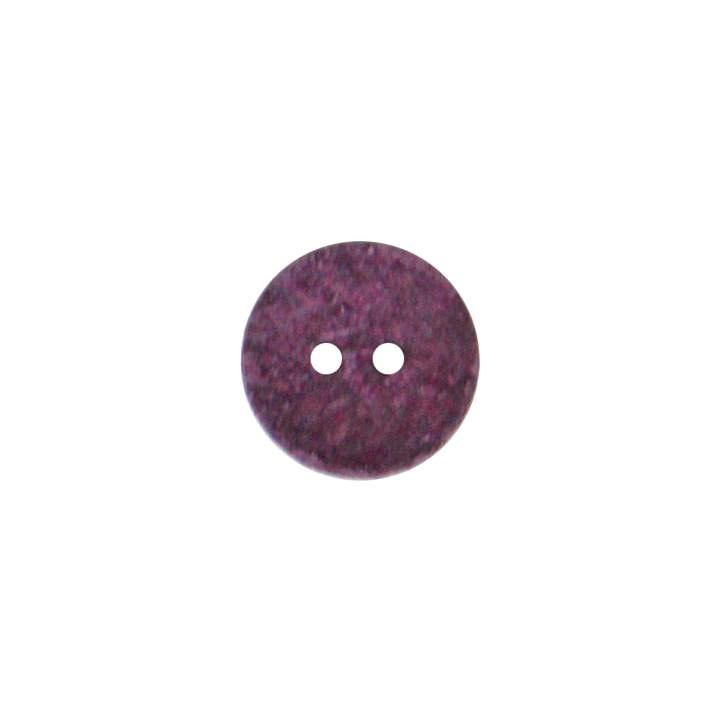 Cotton/polyester button, 2-holes, recycled, 12mm, violet