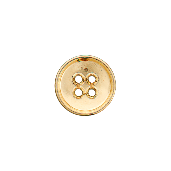 Metallknopf 4-Loch, 10mm, gold