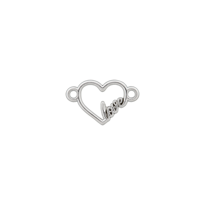 Декоративный аксессуар «Love», металлический, 13мм, серебристый цвет