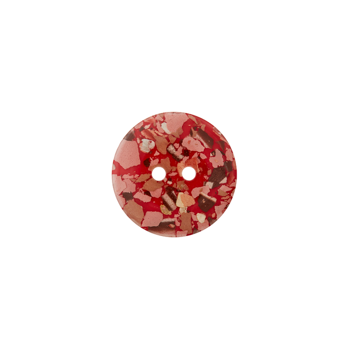 Polyester button 2-holes 15mm red