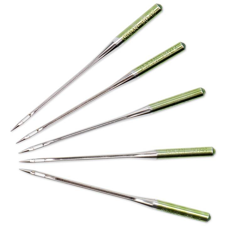 Special topstitch and metallic sewing machine needles with flat shank