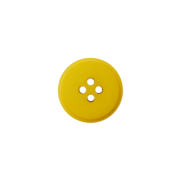 Polyester button 4-holes recycled 15mm curry