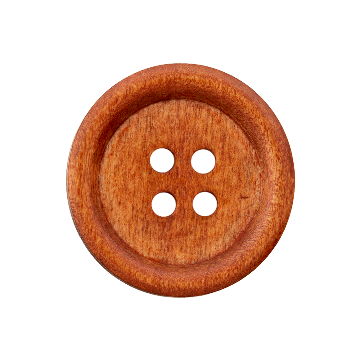 Wood button 4-holes, 23mm, light brown