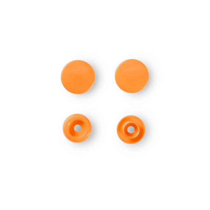 Non-sew press fasteners, Colour Snaps, round, 12.4mm, orange