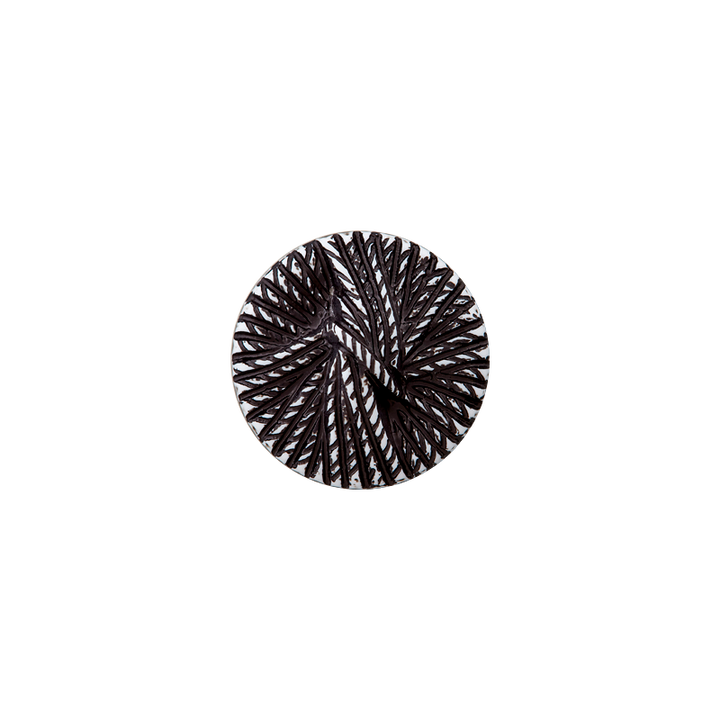 Polyester button shank, Cord optic, 15mm, black