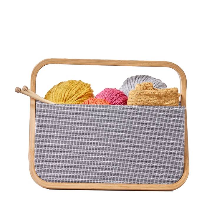 Fold & Store basket canvas & bamboo