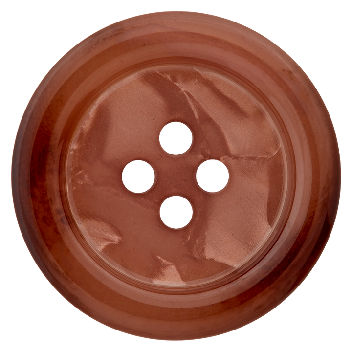 Polyester button 4-holes, 28mm, medium brown