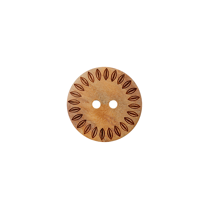 Пуговица деревянная, с 2 отверстиями 23мм коричневый, светлый цвет