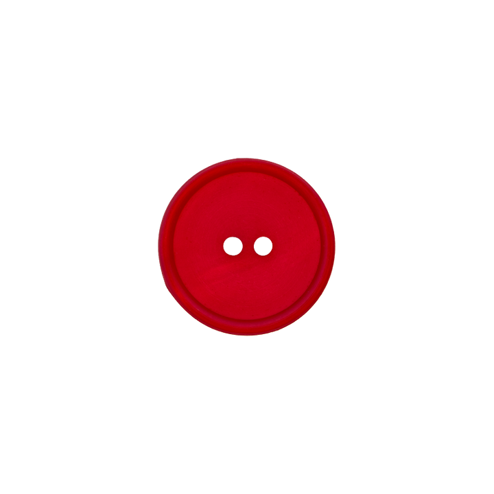 Bouton polyester 2-trous, 18mm, rouge