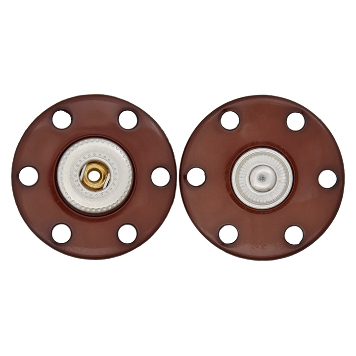 Bouton polyester/métal 20mm marron