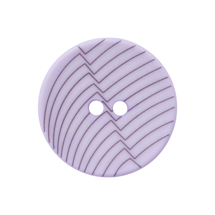 Polyester button 2-holes, Lines, 23mm, lilac