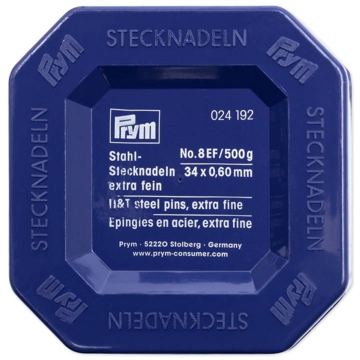 Pins, 0.60 x 34mm, silver-coloured, 500g, plastic box