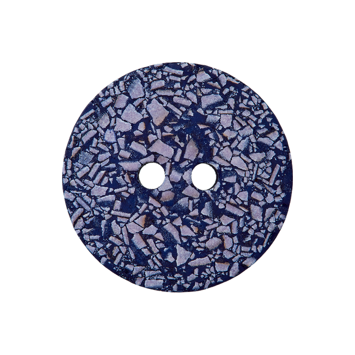 Eggshell/polyester button 2-holes, recycled, 20mm, navy