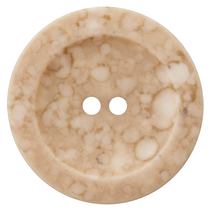 Polyester button 2-holes, 28mm, beige