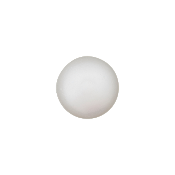 Bouton polyester perle pied 12mm blanc