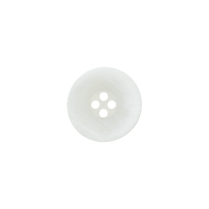 Polyesterknopf 4-Loch, 15mm, weiß