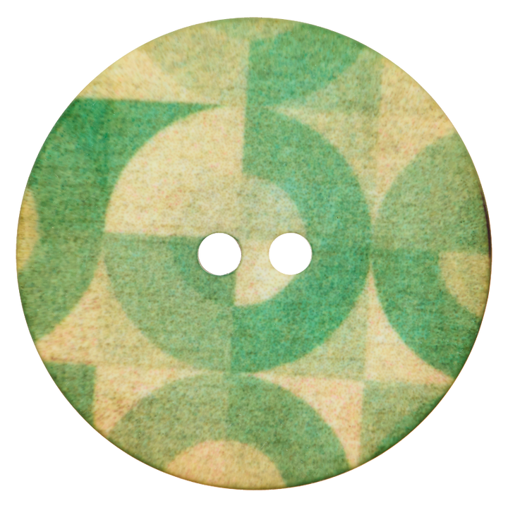 Пуговица из полиэстера, с 2 отверстиями, Кружок, 28мм, цвет зеленый, средний