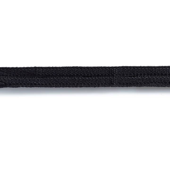 Knopfloch-Elastic, Veloursband 15mm, schwarz, 1m