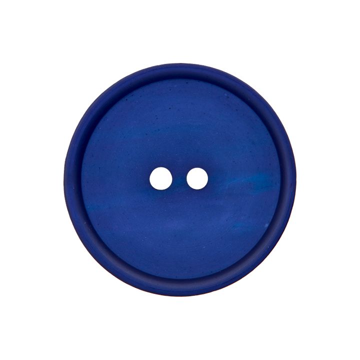 Bouton polyester 2-trous, 23mm, bleu