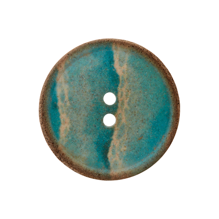 Polyester button 2-holes, 23mm, dark turquoise