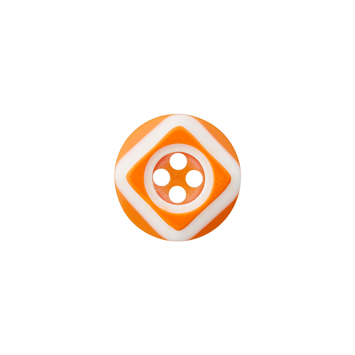 Пуговица из полиэстера, с 4 отверстиями, 12мм, оранжевый цвет