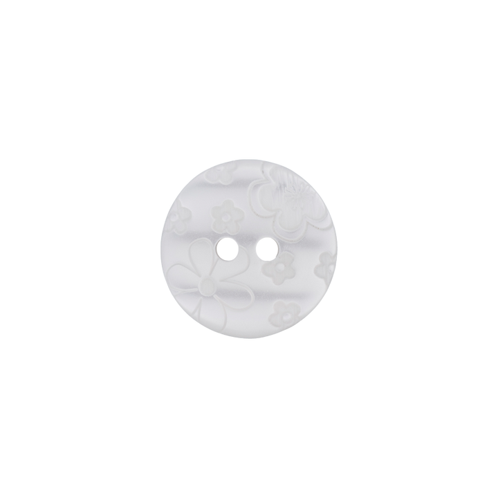 Пуговица из полиэстера, с 2 отверстиями, 15 мм, белый цвет