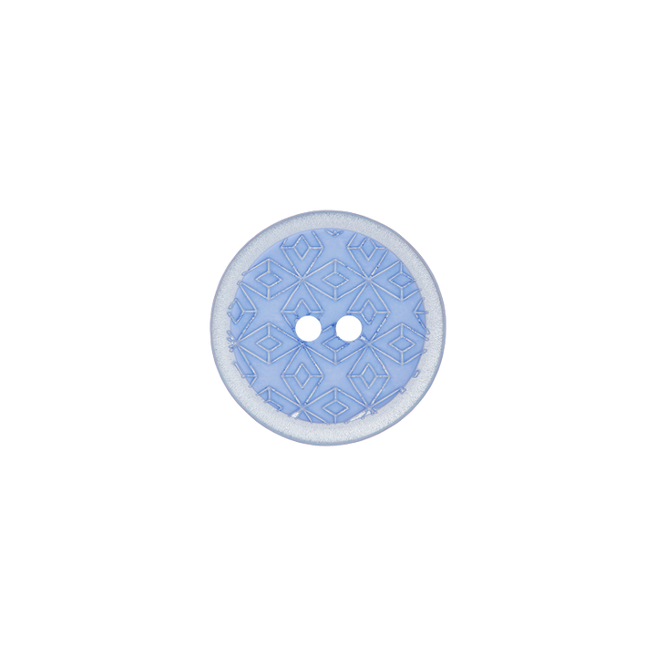 Polyester button 2-holes, 15mm, blue