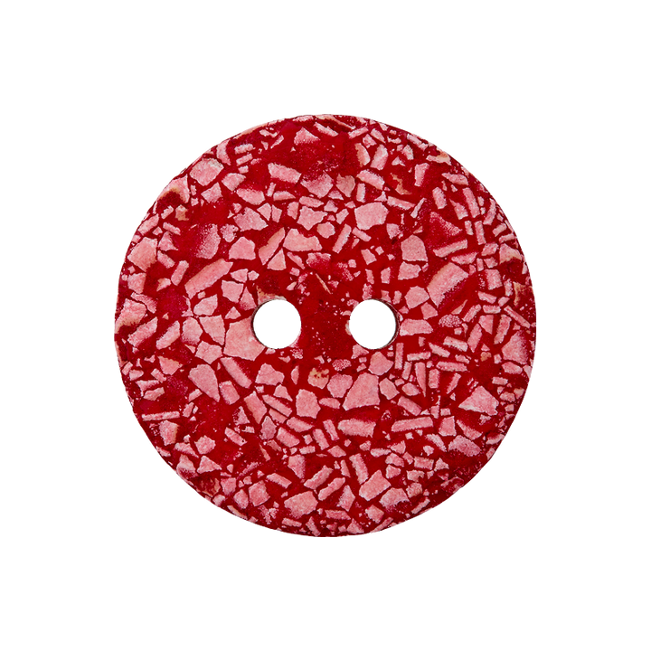 Eggshell/polyester button 2-holes, recycled, 20mm, dark red