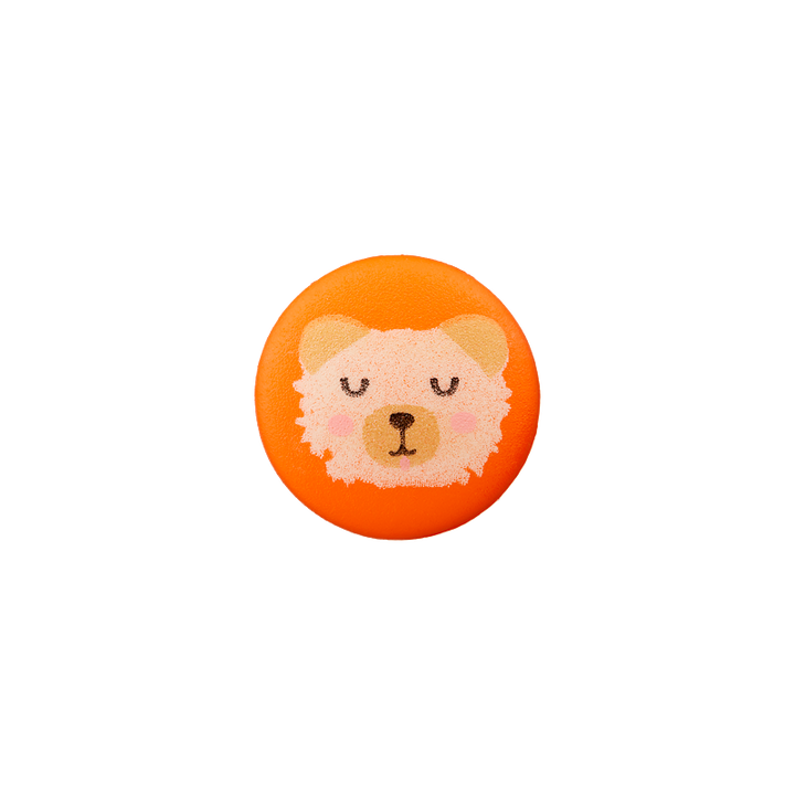 Пуговица из полиэстера, на ножке, «Медвежонок», 15 мм, оранжевый цвет