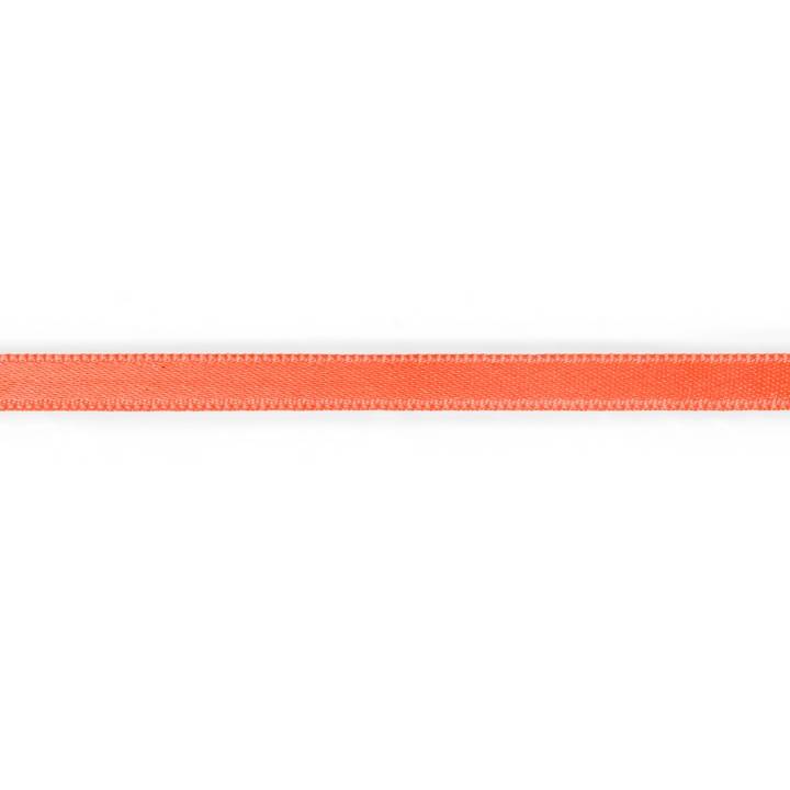 Атласная лента, 6мм, неоново-оранжевая