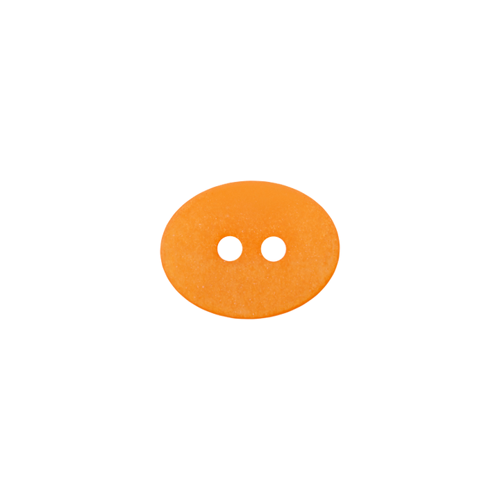 Polyester button 2-holes, oval, 18mm, orange