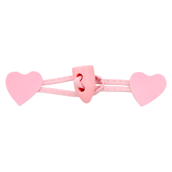 Dufflecoatverschluss, Herz, 110mm, rosa